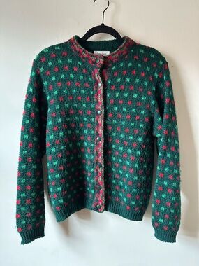 Vintage United Colors of Benetton Mohair Wool Blend Christmas Colors Sweater